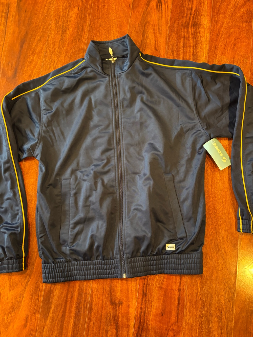 Soffe Men's Navy Jacket with Yellow Piping